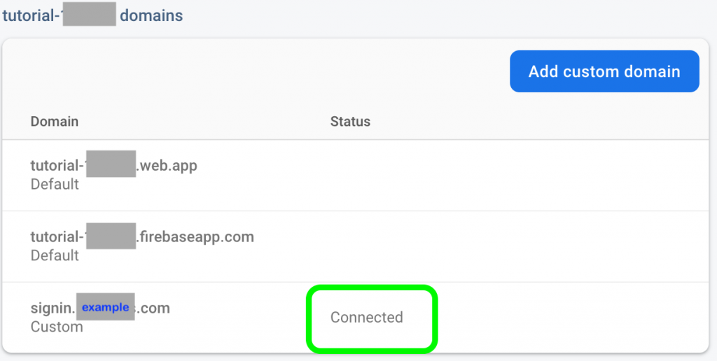 Connected Custom Domain